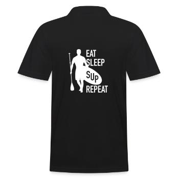 EAT SLEEP SUP REPEAT Cadeau de stand up paddle - Polo Homme - noir - Dos - Kai (181cm)