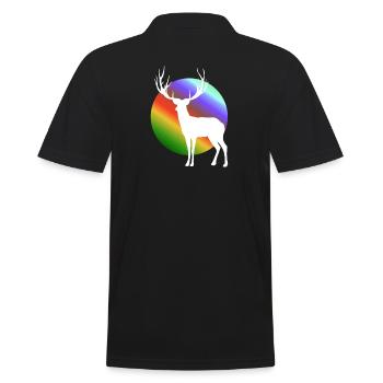 Weißer Hirsch - Männer Poloshirt - Schwarz - Hinten - Kai (181cm)