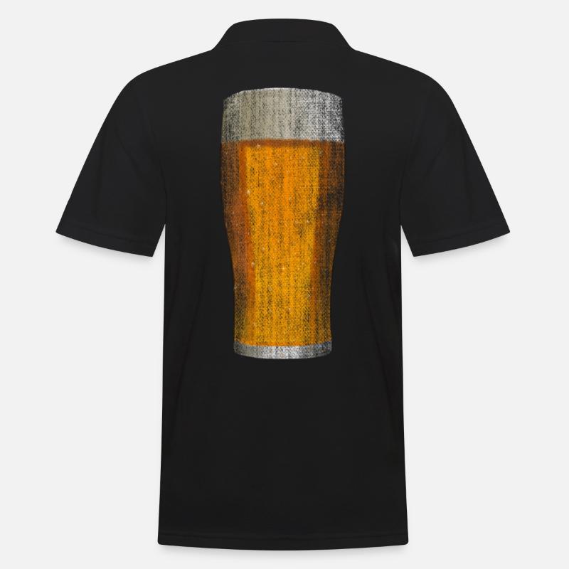 Bierglas frisches Bier - Männer Poloshirt - Schwarz