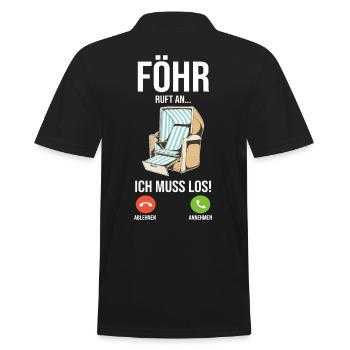 Nordsee Föhr - Männer Poloshirt - Schwarz - Hinten - Kai (181cm)
