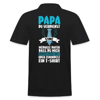 Vater Vatertag Papa - Männer Poloshirt - Schwarz - Hinten - Kai (181cm)