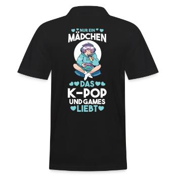 Anime Manga Gamerin Zocker K-pop - Männer Poloshirt - Schwarz - Hinten - Kai (181cm)