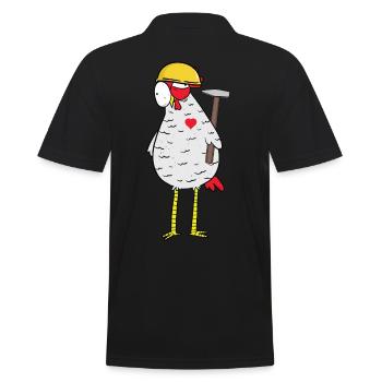 Craftsman Chicken Hammer Heart Construction Site Professions Job - Men's Polo Shirt - black - Back - Kai (181cm)