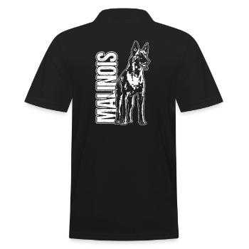 MALINOIS Portrait Dog Dogs Wilsigns - Men's Polo Shirt - black - Back - Kai (181cm)