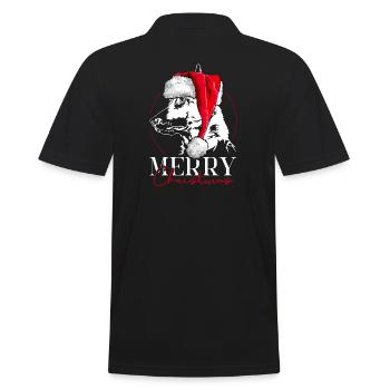 Santa MALINOIS Joyeux Noël Chiens Chiens Wilsigns - Polo Homme - noir - Dos - Kai (181cm)