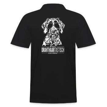 WIREHAIRTASTIC German Wirehaired Dogs Wilsigns - Men's Polo Shirt - black - Back - Kai (181cm)