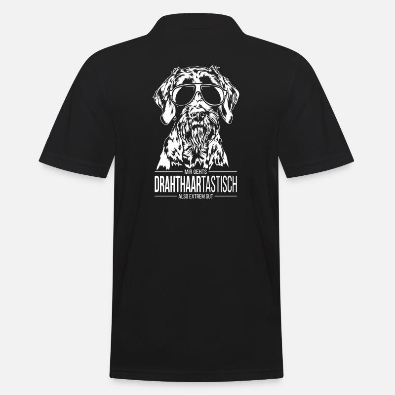 DRAHTHAARTASTISCH Deutsch Drahthaar Hunde Wilsigns - Männer Poloshirt - Schwarz