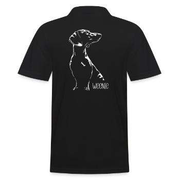 Weenie Dachshund Silhouette Hunde Hund Wilsigns - Männer Poloshirt - Schwarz - Hinten - Kai (181cm)