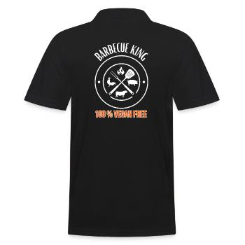 Barbecue King -100% Vegan Free - Grill & BBQ - Men's Polo Shirt - black - Back - Kai (181cm)