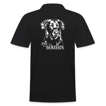 Aimé par un chien BEAUCERON Dictons chiens Wilsigns - Polo Homme - noir - Dos - Kai (181cm)