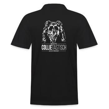 COLLIETASTISCH Langhaar Collie Hundespruch Hunde - Männer Poloshirt - Schwarz - Hinten - Kai (181cm)