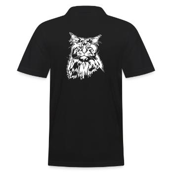 Maine Coon Cat Cats Pedigree Cat Wilsigns - Men's Polo Shirt - black - Back - Kai (181cm)