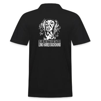 La vie de teckel à poil long est meilleure Dog Wilsigns - Polo Homme - noir - Dos - Kai (181cm)