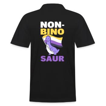 Non-Bino Saur LGBT - Männer Poloshirt - Schwarz - Hinten - Kai (181cm)