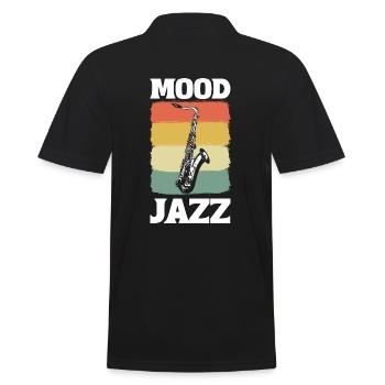 Vintage -Saxophon Instrumentalist - Männer Poloshirt - Schwarz - Hinten - Kai (181cm)