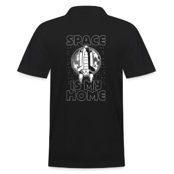 Space Is My Home Astronaut - Männer Poloshirt - Schwarz - Hinten - Kai (181cm)