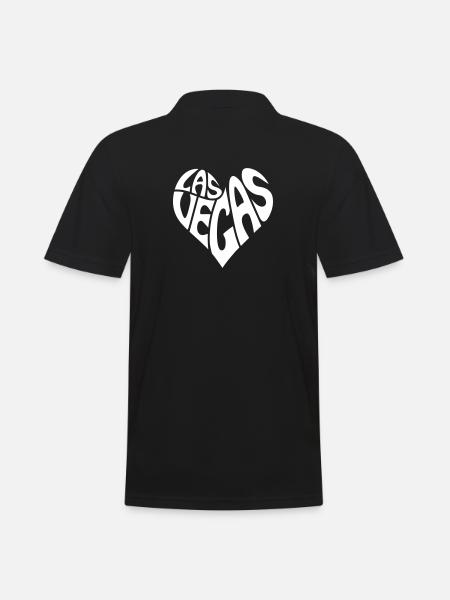L’écriture de Las Vegas en forme de coeur coeur - Polo Homme - noir