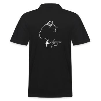 American Curl Profile Cat Cat Wilsigns - Men's Polo Shirt - black - Back - Kai (181cm)