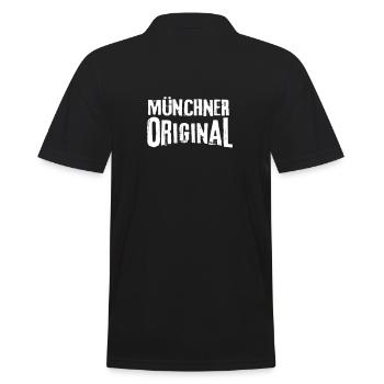 Münchner Original Geschenkidee München Müchnerin - Männer Poloshirt - Schwarz - Hinten - Kai (181cm)