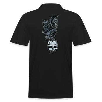 // Angry Rooster - Men's Polo Shirt - black - Back - Kai (181cm)