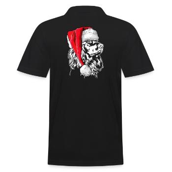 Santa Deutsch Langhaar Weihnachten Hunde Wilsigns - Männer Poloshirt - Schwarz - Hinten - Kai (181cm)