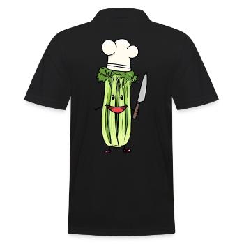 CÉLERI LÉGUME CUISINIER AMATEUR CHEF ART CULINAIRE - Polo Homme - noir - Dos - Kai (181cm)