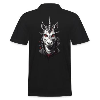 Vampir Einhorn Der Halloween Einhörner Grusel - Männer Poloshirt - Schwarz - Hinten - Kai (181cm)