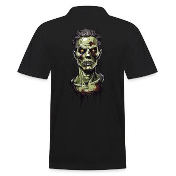 Horror Film Nacht Zombie Ghul Halloween - Männer Poloshirt - Schwarz - Hinten - Kai (181cm)