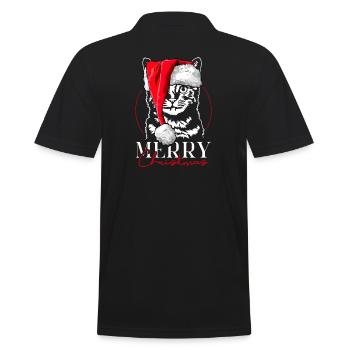 Père Noël Joyeux Noël drôle chat Wilsigns - Polo Homme - noir - Dos - Kai (181cm)