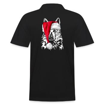 Santa WEISSER SWISS SHEPHERD Christmas - Men's Polo Shirt - black - Back - Kai (181cm)