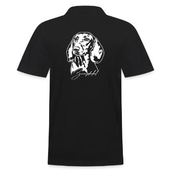 Zwergdackel Portrait Hundeportrait Hunde Wilsigns - Männer Poloshirt - Schwarz - Hinten - Kai (181cm)