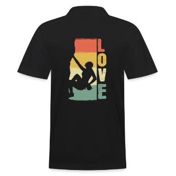 Love Mountain Climbing Abenteuerliche Person - Männer Poloshirt - Schwarz - Hinten - Kai (181cm)