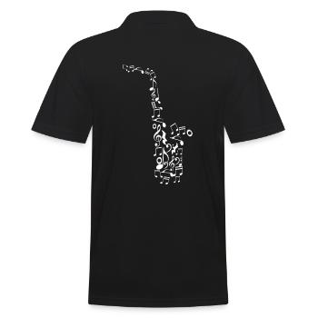 Saxophon Musikinstrument Saxophonist - Männer Poloshirt - Schwarz - Hinten - Kai (181cm)