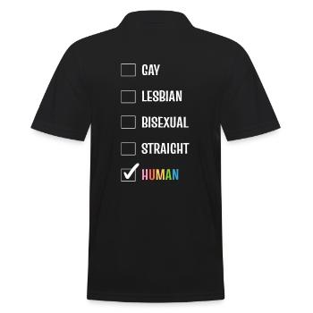 Gay Lesbian Bisexual Straight Human - Männer Poloshirt - Schwarz - Hinten - Kai (181cm)