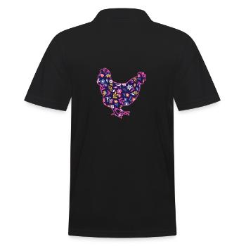 Chickens Hen - Men's Polo Shirt - black - Back - Kai (181cm)