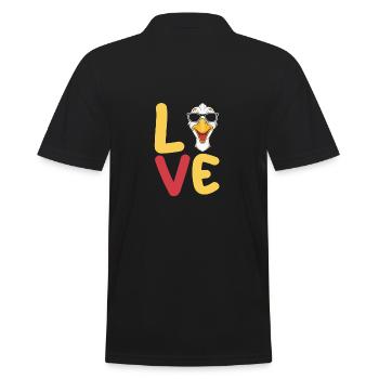 Gans - Männer Poloshirt - Schwarz - Hinten - Kai (181cm)