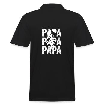 Feldhockeyspieler Papa Vater Feldhockey - Männer Poloshirt - Schwarz - Hinten - Kai (181cm)