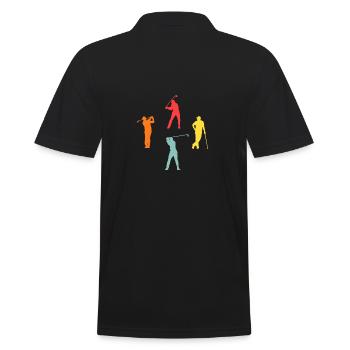 Golfspieler Evolution Golf - Männer Poloshirt - Schwarz - Hinten - Kai (181cm)