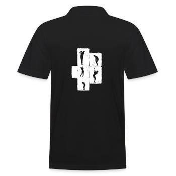 Golfspieler Golf - Männer Poloshirt - Schwarz - Hinten - Kai (181cm)