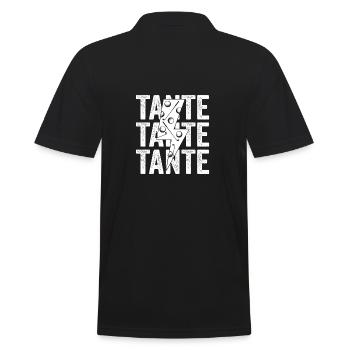 Golfspieler Tante Golf - Männer Poloshirt - Schwarz - Hinten - Kai (181cm)