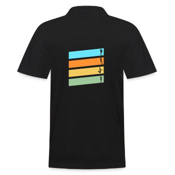 Basketballspieler Basketball - Männer Poloshirt - Schwarz - Hinten - Kai (181cm)