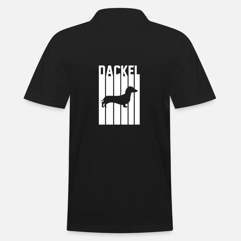 Hund Dackel - Männer Poloshirt - Schwarz