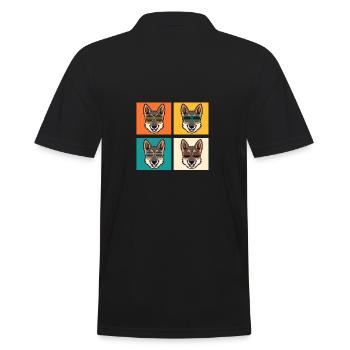 Hund Deutscher Schäferhund - Männer Poloshirt - Schwarz - Hinten - Kai (181cm)