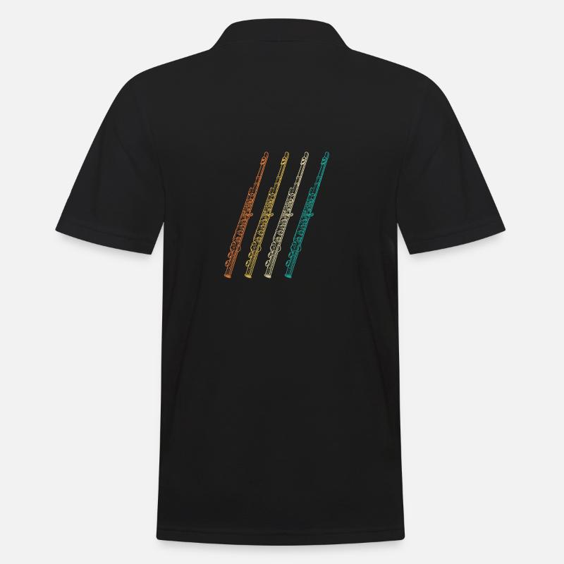 Flötist Evolution Querflöte - Männer Poloshirt - Schwarz