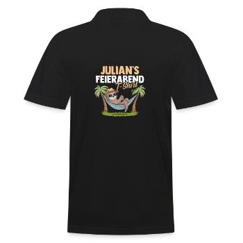 Faultier Julian - Männer Poloshirt - Schwarz - Hinten - Kai (181cm)