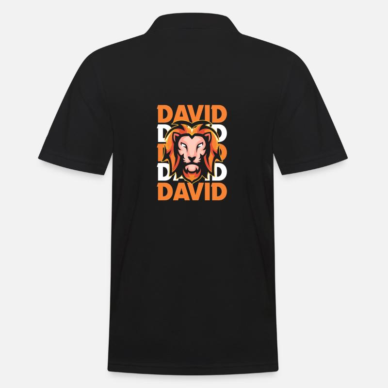 Löwe David - Männer Poloshirt - Schwarz