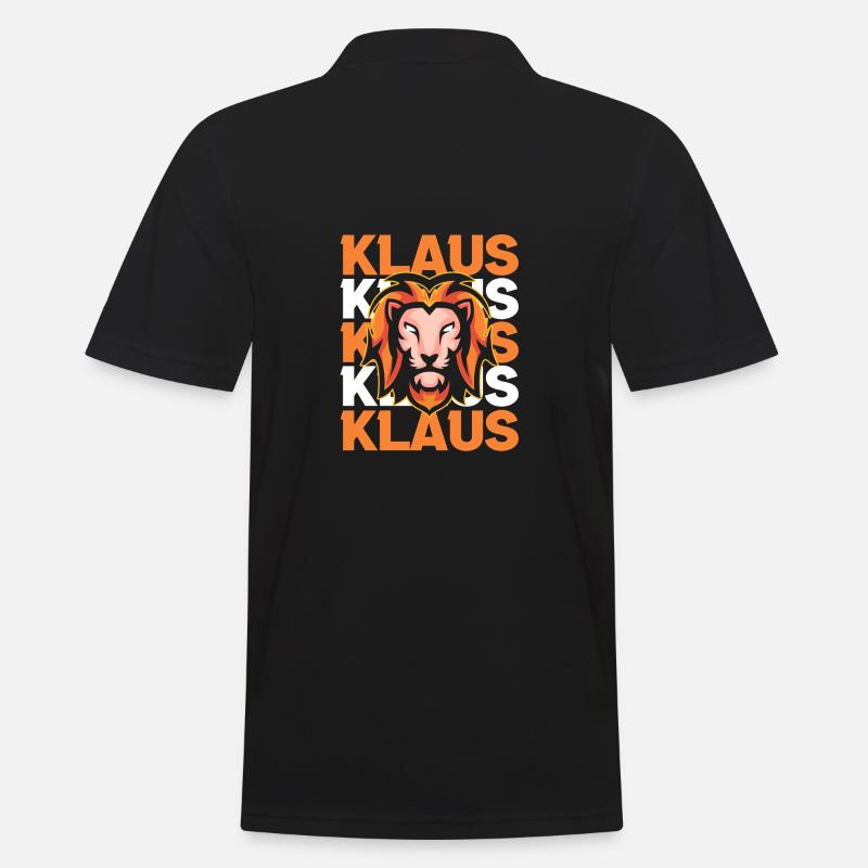 Löwe Klaus - Männer Poloshirt - Schwarz