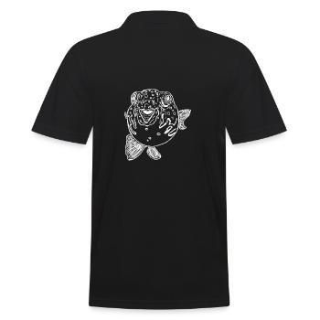 Poisson-globe blanc - Polo Homme - noir - Dos - Kai (181cm)