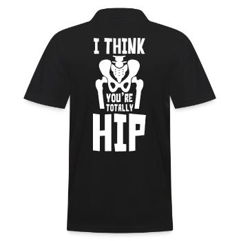 I Think Youre Totally Hip - Männer Poloshirt - Schwarz - Hinten - Kai (181cm)