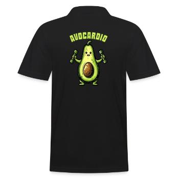 Avocardio - exotische Fitness-Frucht - Männer Poloshirt - Schwarz - Hinten - Kai (181cm)